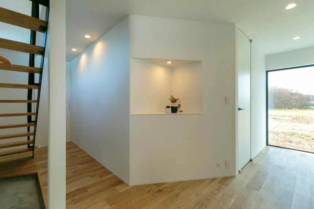 街並みを一望できる二階リビングの家