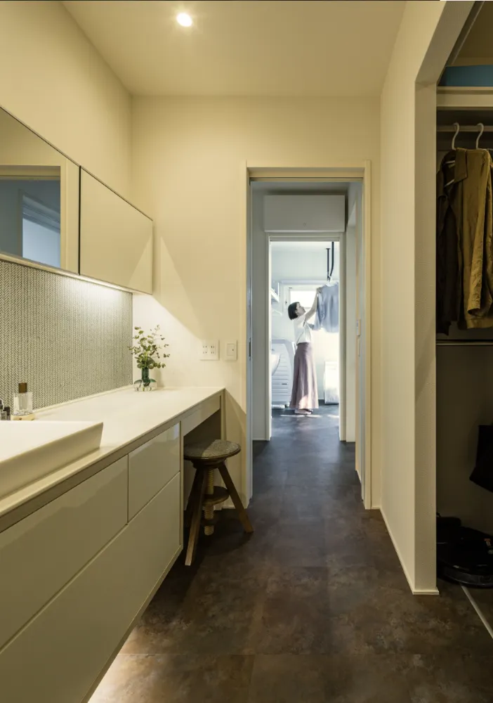 家事効率を高める水まわりの回遊動線