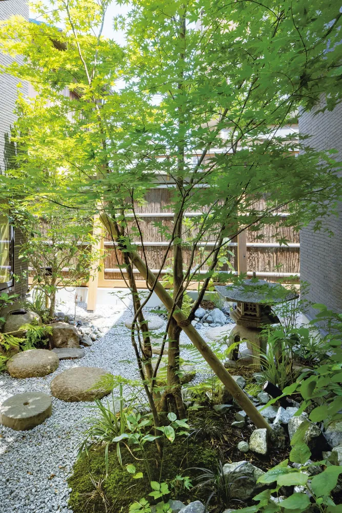 もとあった家の記憶を引き継ぐ坪庭