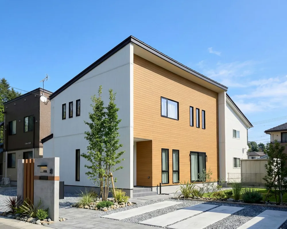 木の表情を楽しむ、吹き抜けリビングと階段下ヌックのある家