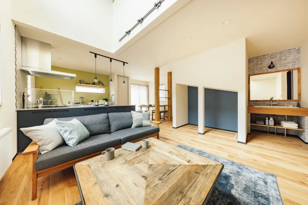 テントも干せる広い土間と便利なシンク